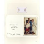 TRH Prince Charles and Princess Diana signed Christmas card. TRH Prince Charles and Princess Diana