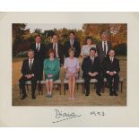 HRH Princess Diana, signed group photograph. HRH Diana Princess of Wales - signed 1993 coloured