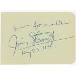 James Stewart autograph James Stewart autograph, taken from autograph album. Provenance: