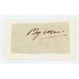 Lord Byron clipped signature Lord Byron clipped signature. Earl of Clarendon clipped signature is on