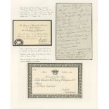Duke of Wellington, handwritten letter. Handwritten letter by the Duke of Wellington, from Windsor
