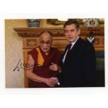 Dalai Lama & Gordon Brown signed 12 x 8 colour photo Dalai Lama & Gordon Brown signed 12 x 8