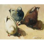 FRANCISCO TORRES MATAS (Málaga, 1945 - 2010) Palomas Óleo sobre lienzo. 50 x 61 cms. Firmado áng.