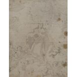 ESCUELA ESPAÑOLA SIGLO XVIII Asunción de la Virgen Tinta y aguada gris sobre papel verjurado