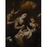 COPIA DE MURILLO (Escuela española, h. 1700) Virgen de la faja Óleo sobre lienzo. 138,5 x 104,5 cm.