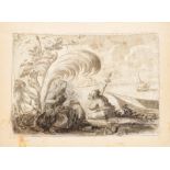 ESCUELA ITALIANA, h.1700 Descanso en la huida a Egipto Tinta parda y aguada sobre papel. 26,7 x 36,2