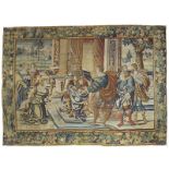 “Esther ante el Rey Asuero” en lana y seda Cartón del círculo de Bernard Van Orley Manufactura