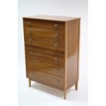 A Lebus mahogany-finish upright chest fitted six long graduated drawers & on short square tapered