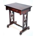 A William IV mahogany occasional table fitted frieze drawer to one side, a mock drawer to the other,