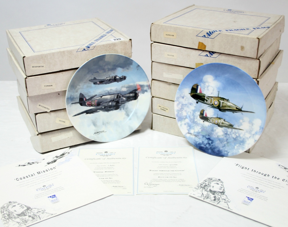 A set of ten Coalport bone china “Reach For The Sky” series collector’s plates, each with