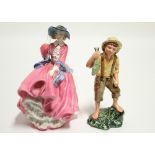 A Royal Doulton figure titled “Huckleberry Finn”, HN2927; & a ditto figure titled: “Top O’ The