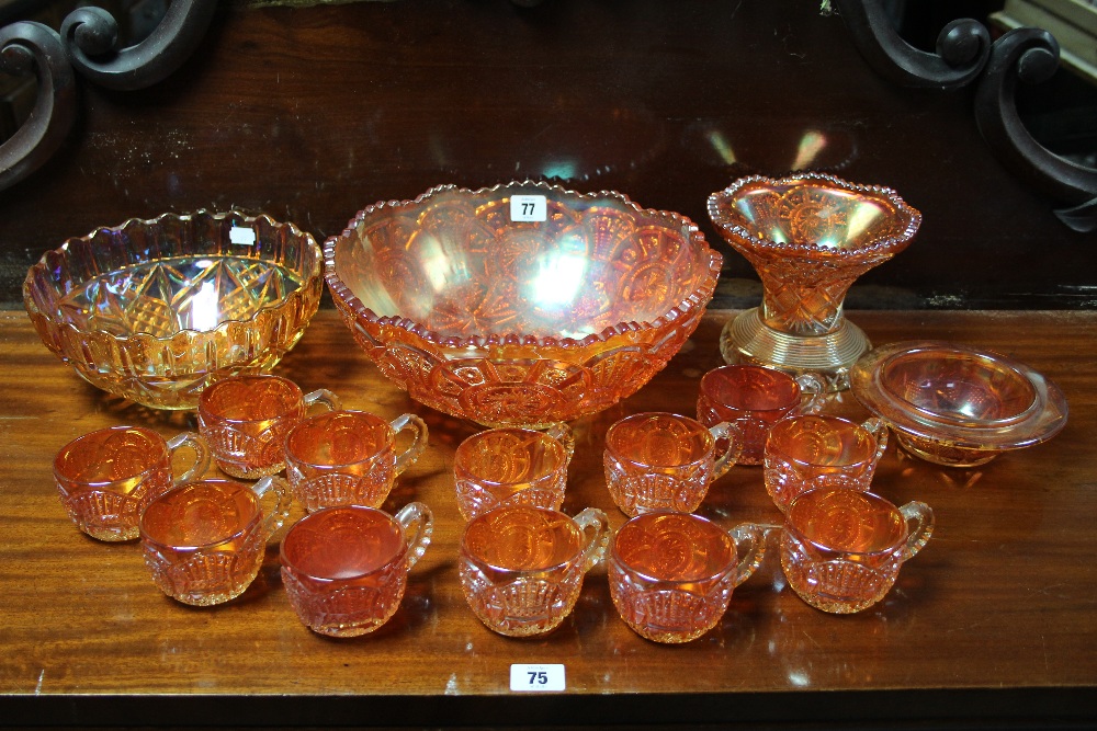 Three Hornsea Fauna Royal pottery vases (No. 66, 570 & 572); a Sylvac fruit bowl; & a Carnival glass - Image 2 of 4