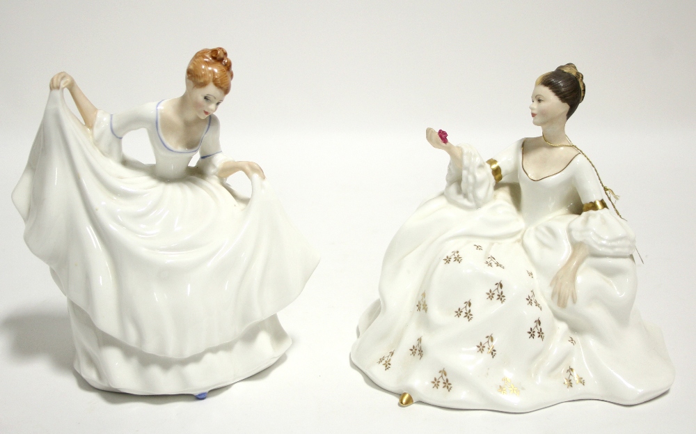 A Royal Doulton figure titled “Pamela”, HN2479; & another titled: “My Love”, HN2339.