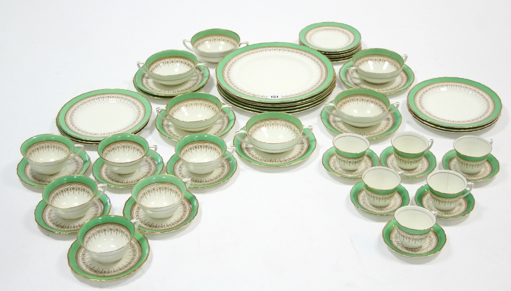 A Royal Worcester bone china “Regency” pattern fifty-four piece dinner, tea & coffee service (