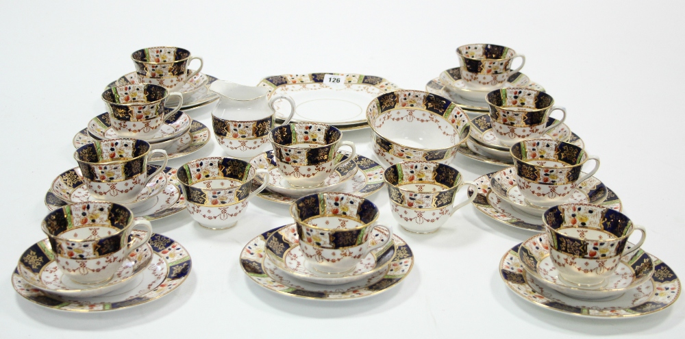 A Melba bone china floral decorated forty piece tea service (settings for twelve), part w.a.f.