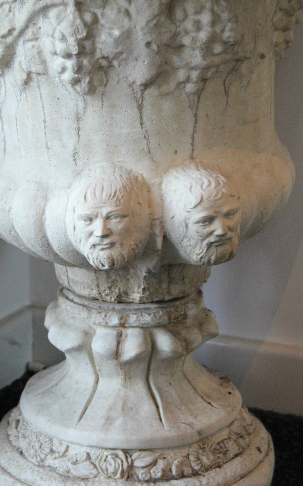 A cast reconstituted stone campana-shaped garden urn, 21" diam. x 27" high. - Image 3 of 3