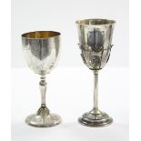 A modern goblet with engraved inscription commemorating the 60th birthday of queen Elizabeth II,