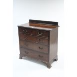 An Edwardian mahogany chest fitted two short & three long graduated drawers with brass swing