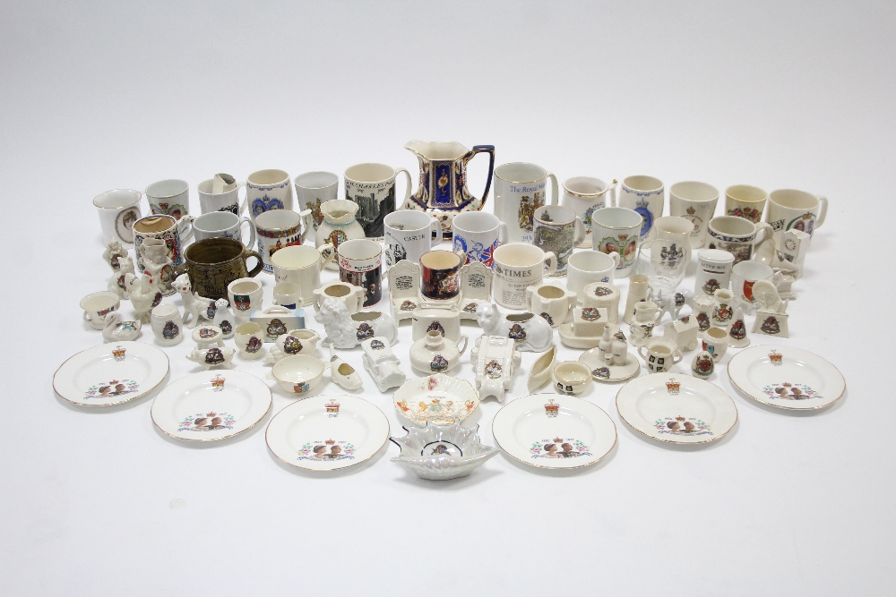 Various items of Royal commemorative & crested china; together with various other items of
