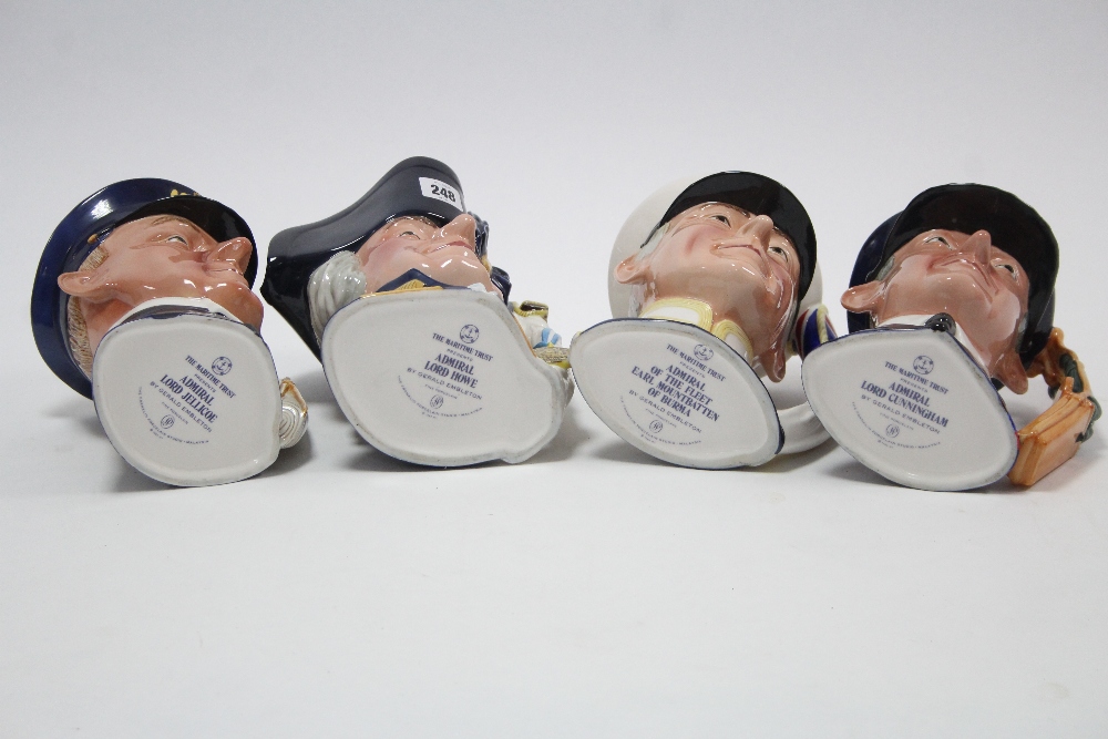 Four Franklin porcelain Maritime Trust Series character jugs – “Admiral Lord Howe” “Admiral of the - Image 2 of 2