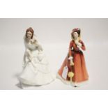 Two Royal Doulton bone china figures “Barbara” (HN 2962), & “Julia” (HN 2705).