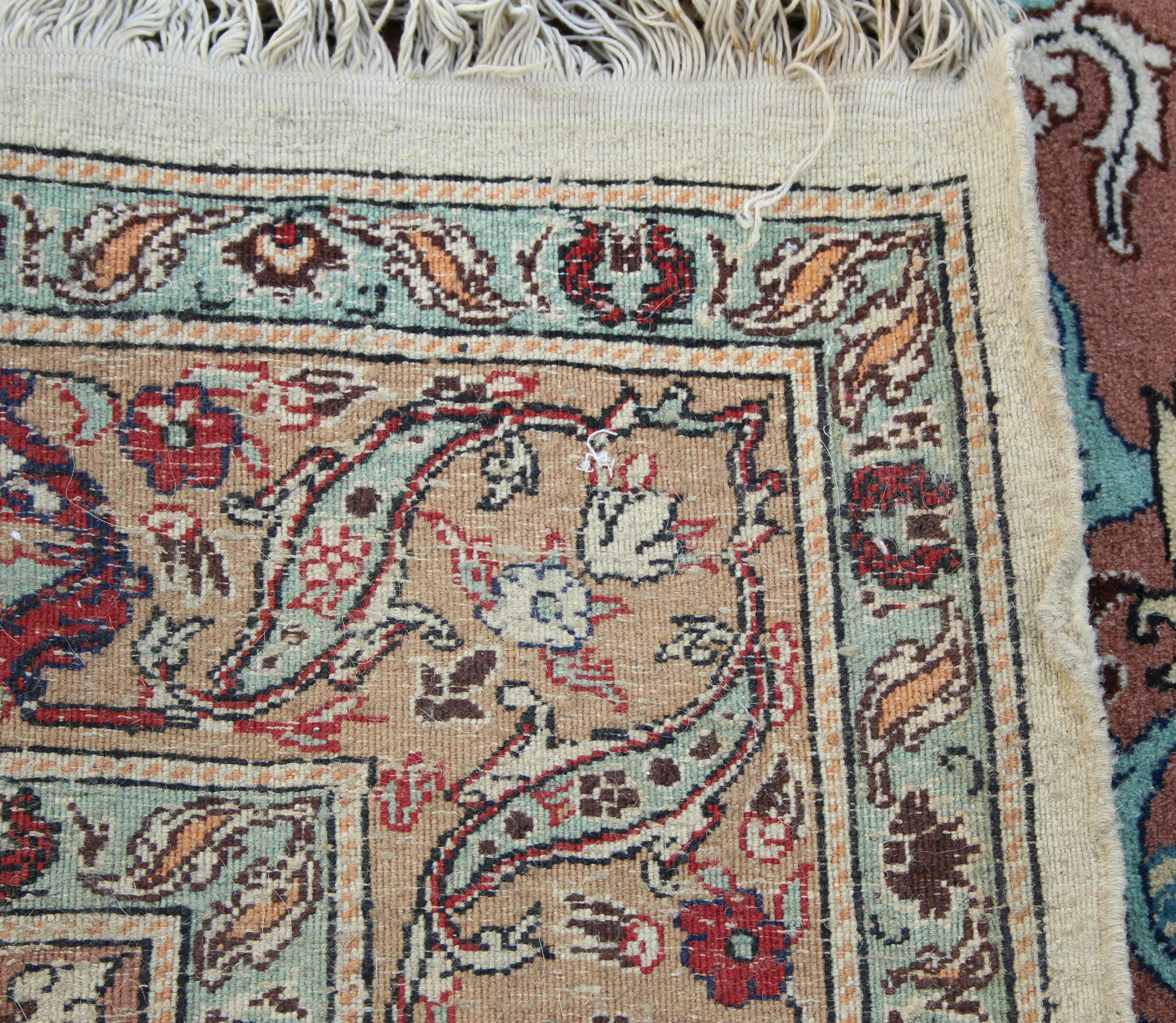A modern Persian carpet of ivory ground, with centre medallion & all-over multicoloured floral - Image 2 of 2