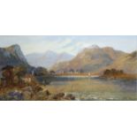 McARTHUR, William. A view of Grange-over-Stands. Signed & inscribed; watercolour: 9½" x 20".