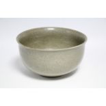 A Chinese celadon ground crackleware circular deep bowl, 10½" diam.; Chenghua four-character mark to