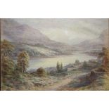 COLEMAN, A. (late 19th century). A highland loch scene with pathway to the fore. Signed & dated