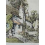 WALKER, Henry G. A pair of coloured etchings titled: "Lanscombe Farm, Cockington", & "Clovelly";