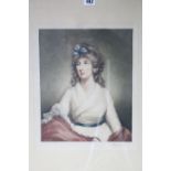 A coloured print of a female portrait study, signed in pencil to border Clifford R. James, 13½” x