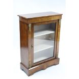 A 19th century-style inlaid rosewood small china display cabinet fitted two shelves enclosed by