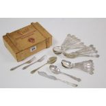 A part service of plated cutlery comprising seventeen items with raised foliate design to terminals;