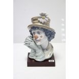 A Lladro porcelain large ornament titled: “Melancholy” (No. 5542), with stand.