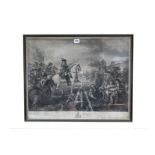 A black & white engraving titled: “THE BATTLE OF THE BOYNE”, 19” x 24”; & a French coloured print