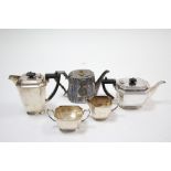 A Mappin and Webb silver plated four-piece tea and coffee service of oblong form; and a silver
