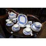 A Grosvenor china floral decorated thirty-eight piece part tea service, part w.a.f.