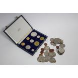 A set of nine South African 1963 proof coins, including gold 2 Rand & 1 Rand coins, down to ½