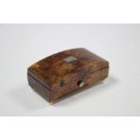 A 19th century tortoiseshell rectangular trinket box on ball feet, 2¾”wide, (slight faults).