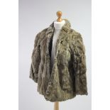 Two rabbit fur silk-lined ladies’ jackets & a ditto shoulder wrap.