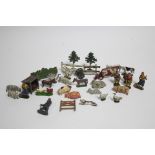 Approximately thirty various painted lead arm animal & other figures.
