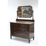 A ditto dressing chest with rectangular swing mirror to back, & fitted two short & two long