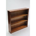 A mahogany standing open bookcase with two adjustable shelves, 37¾” wide x 37” high.