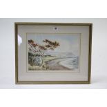 A 20th century watercolour painting by G. Miller titled: “Ringstead Bay”, signed, 9¾” x 13¾”, in