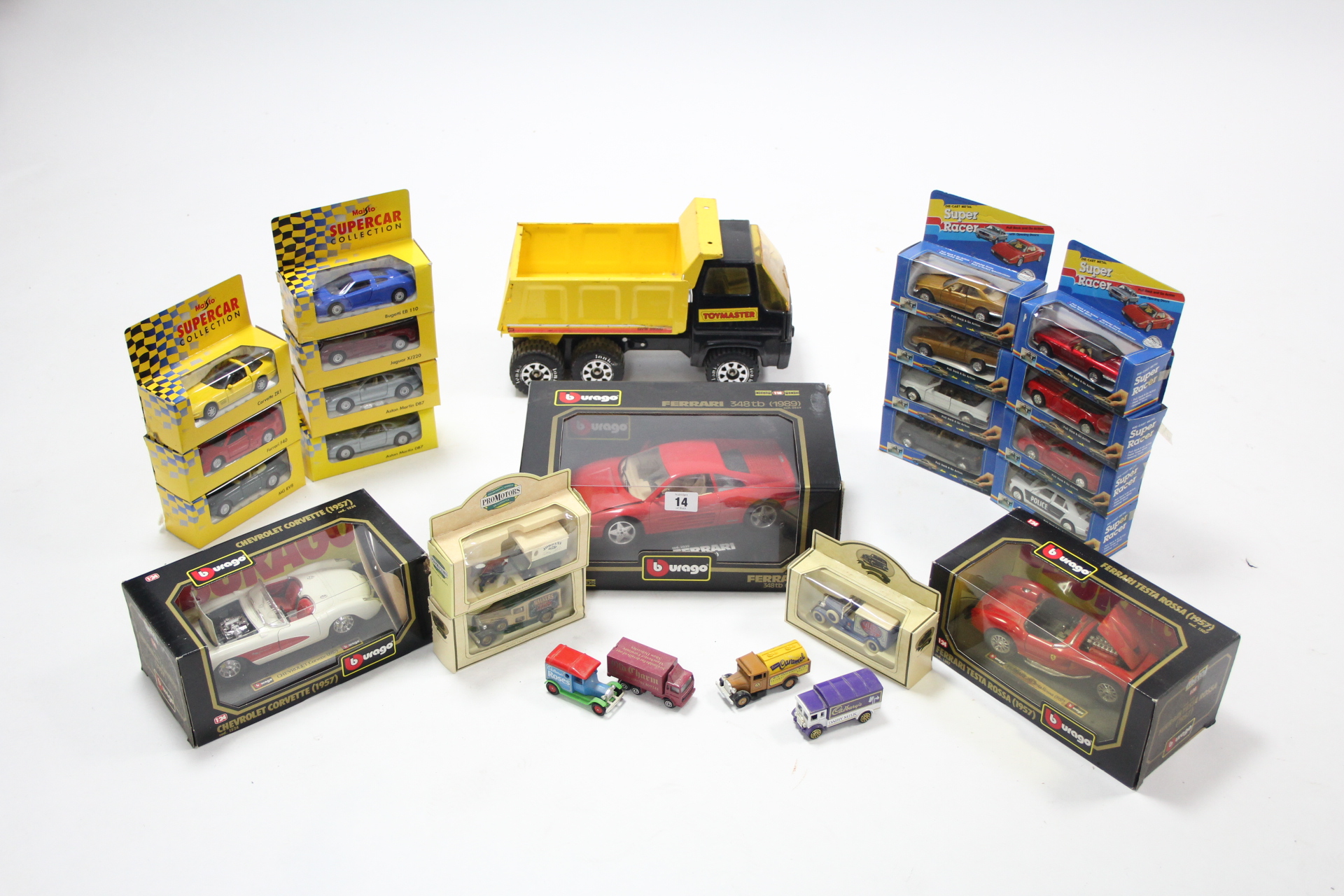 Twenty seven various die-cast scale models, boxed & un-boxed; & a Tonka toy tipper truck.