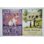 Two reproduction tin rectangular advertising signs “Hardy Brothers” & “Jack Russell”, both 15¾” x