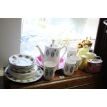 A Windsor bone china “Chelsea” pattern nineteen piece part coffee service; together with various