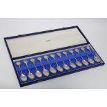 A set of twelve “Roman” spoons, the terminal of each depicting a different Roman God; London 1971,