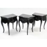 Three ditto bedside tables.