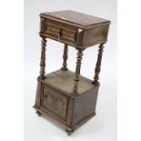 A similar marble-top two-tier cabinet, 16¾” wide x 36¼” high. (w.a.f.).